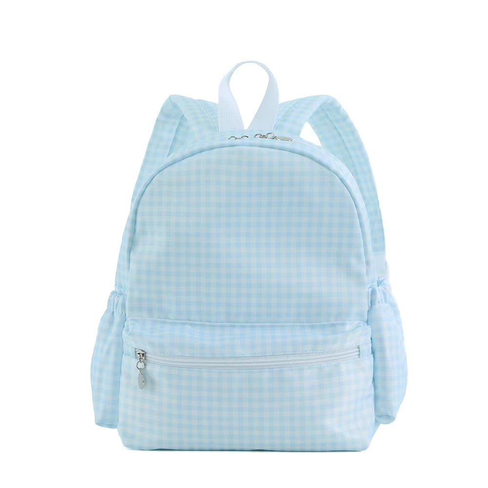 Children Toddler School Backpack in Sky Blue Gingham