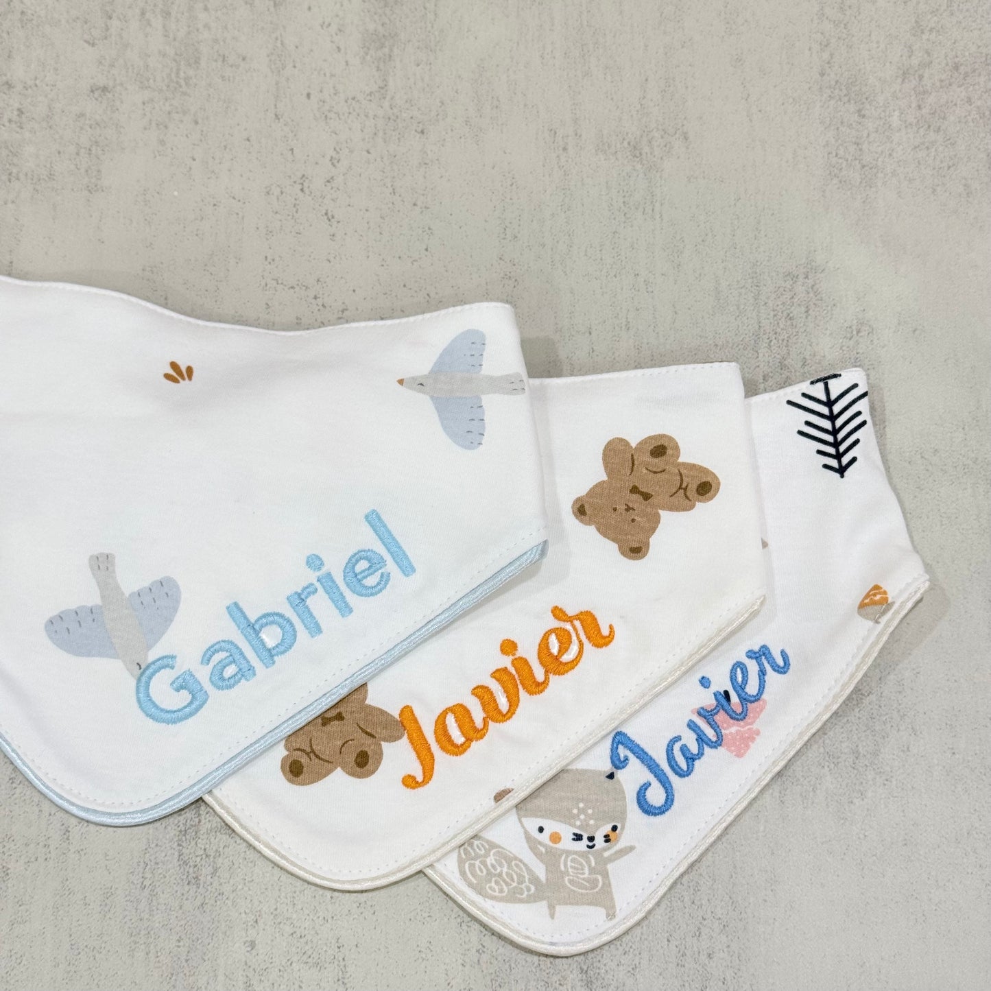 Reversible Baby Bib + Personalised Embroidery Name