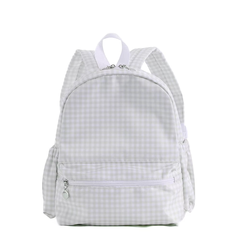 Children Toddler School Backpack in Khaki Gingham